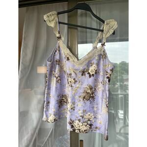 Vintage Oscar de la Renta Purple Lingerie Top, Size L
